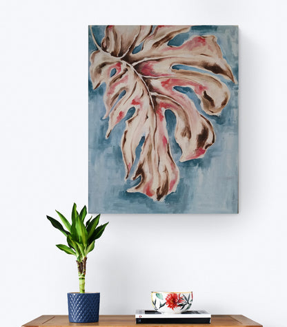 Tropical charm | Hand painted palm leaf